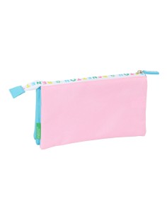 Trousse Fourre-Tout Triple Benetton Unique Rose Turquoise 22 x 12 x 3 cm 2