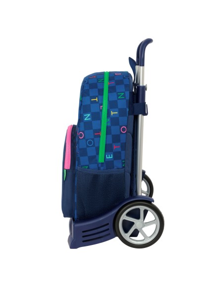 Cartable à roulettes Benetton Damero Blue marine 30 x 46 x 14 cm