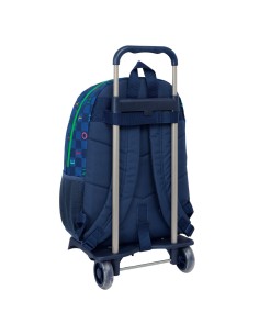 Cartable à roulettes Benetton Damero Blue marine 30 x 46 x 14 cm 2