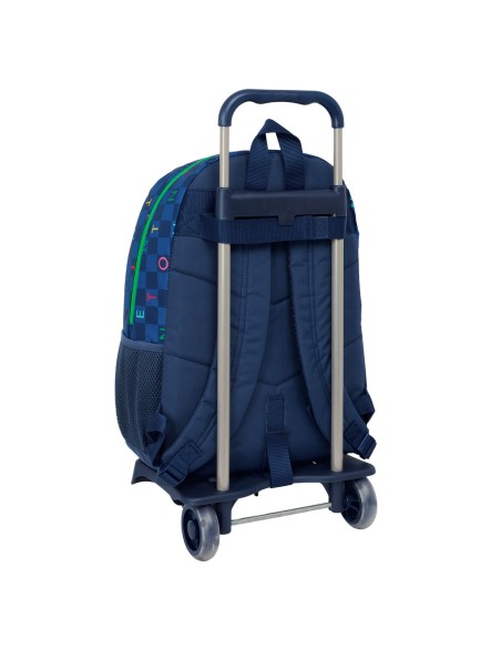 Cartable à roulettes Benetton Damero Blue marine 30 x 46 x 14 cm