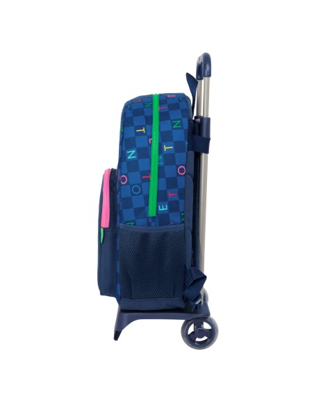 Cartable à roulettes Benetton Damero Blue marine 30 x 46 x 14 cm