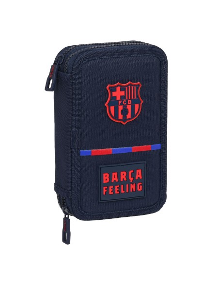 Trousse Scolaire avec Accessoires F.C. Barcelona Blue marine 12.5 x 19.5 x 4 cm (28 Pièces)