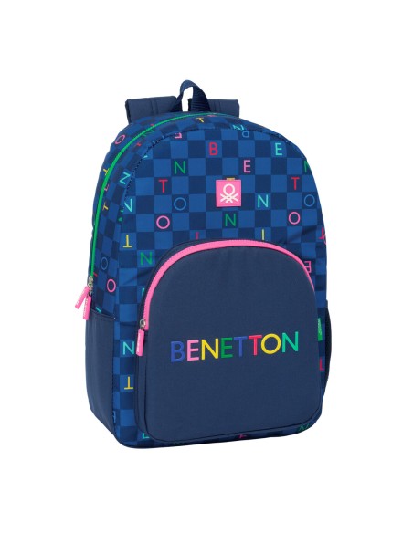 Cartable Benetton Damero Blue marine 30 x 46 x 14 cm