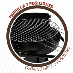 Roues de barbecue au charbon de bois Aktive Aluminium Métal émaillé Textilène 42 x 76,5 x 42 cm Noir 2