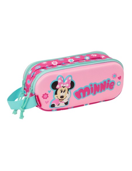 Trousse Fourre-Tout Double Minnie Mouse Rose 21 x 8 x 6 cm 3D