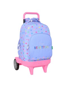 Cartable à roulettes Benetton Lila Lila 33 x 45 x 22 cm