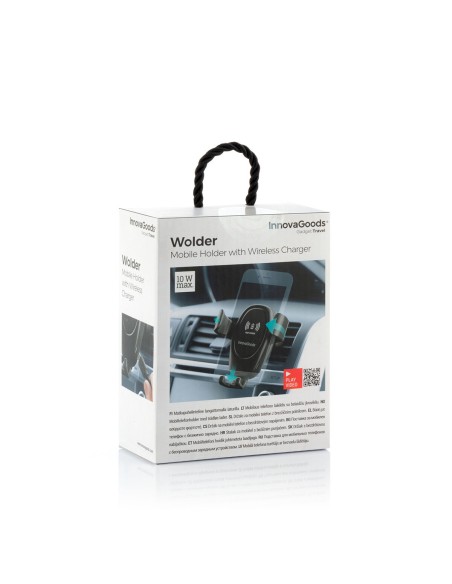 Support pour téléphone portable avec chargeur de voiture sans fil Wolder InnovaGoods