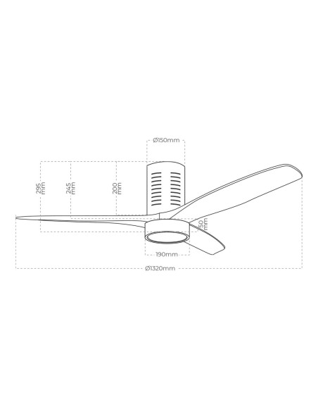 Ventilateur de Plafond avec Lumière EDM 33825 Kara 30 W 2190 Lm