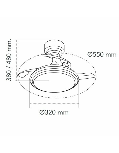 Ventilateur de Plafond CristalRecord Argenté 35 W (3000 K) (4000 K)