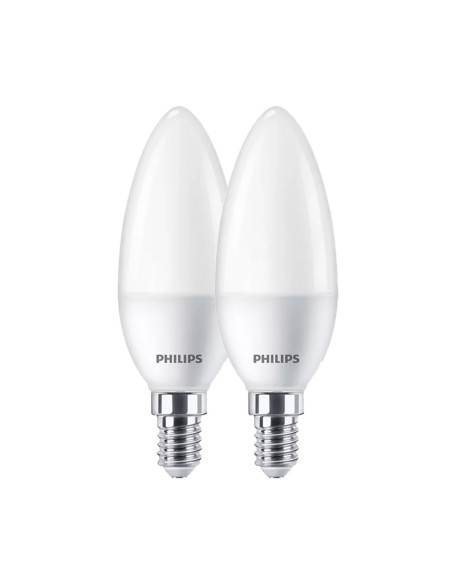 Ampoule Bougie Philips E 7 W E14 806 lm Ø 3,8 x 11,4 cm 2 Unités (4000 K)