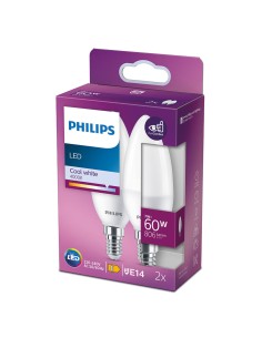 Ampoule Bougie Philips E 7 W E14 806 lm Ø 3,8 x 11,4 cm 2 Unités (4000 K) 2