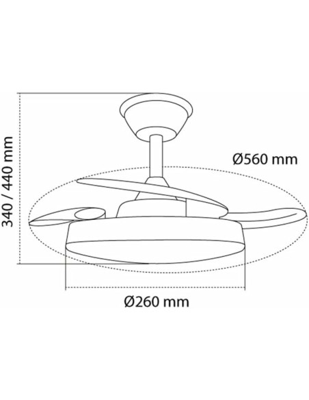 Ventilateur de Plafond CristalRecord Blanc Ø 55 cm