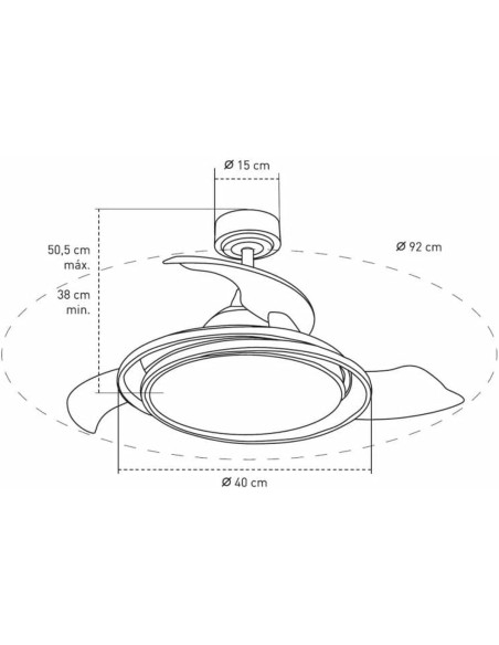 Ventilateur de Plafond CristalRecord Argenté 40 W Ø 40 cm