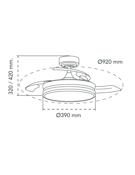 Ventilateur de Plafond CristalRecord Transparent Métal Ø 92 cm