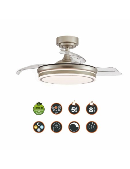 Ventilateur de Plafond CristalRecord Transparent Métal Ø 92 cm