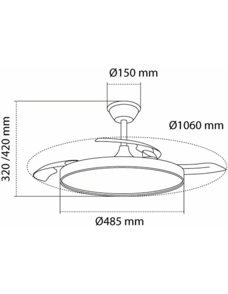 Ventilateur de Plafond CristalRecord Noir (3000 K) (4000 K)
