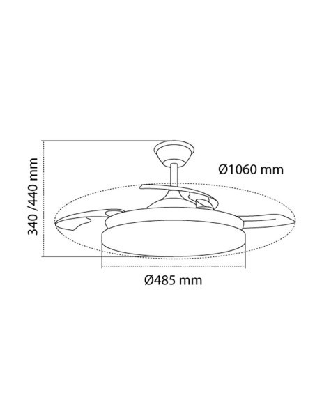 Ventilateur de Plafond CristalRecord Blanc 72 W (3000 K) (4000 K)