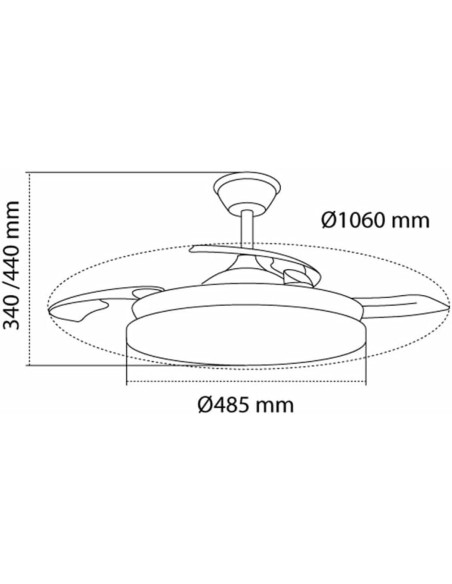 Ventilateur de Plafond CristalRecord Blanc 72 W (3000 K) (4000 K)