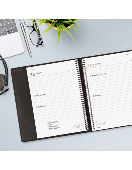 Agenda Finocam DUOBAND Noir A5 15,5 x 21,2 cm 2025-2026