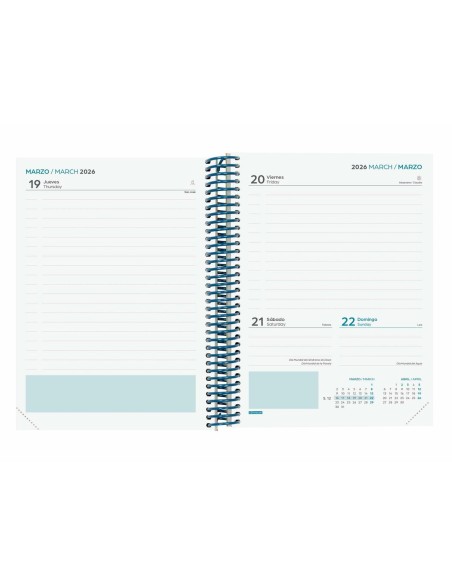 Agenda Finocam DIVA Multicouleur quarto 15,5 x 21,2 cm Jungle 2025-2026