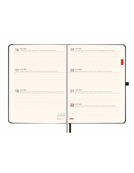 Agenda Finocam MÍNIMAL Noir A5 14 x 19 cm 2025-2026