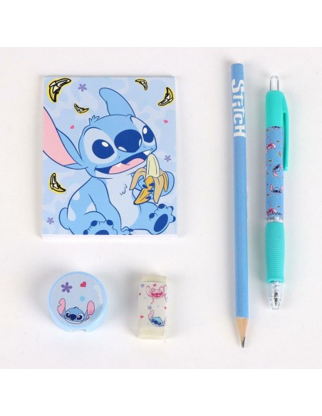 Trousse Scolaire avec Accessoires Stitch Bleu