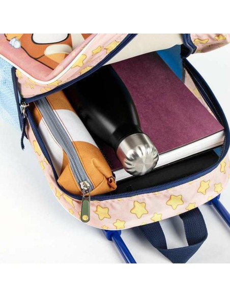 Cartable 3D avec roulettes Bluey Rose 25,0 x 31,0 x 10,0 cm