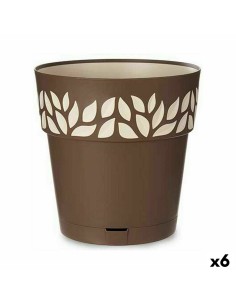 Pot auto-arrosant Stefanplast Cloe Marron Plastique 29 x 29 x 29 cm (6 Unités)