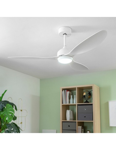 Ventilateur de Plafond avec Lumière LED et 3 Pales ABS Flaled InnovaGoods Blanc 36 W 52" Ø132 cm