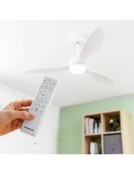 Ventilateur de Plafond avec Lumière LED et 3 Pales ABS Flaled InnovaGoods Blanc 36 W 52" Ø132 cm