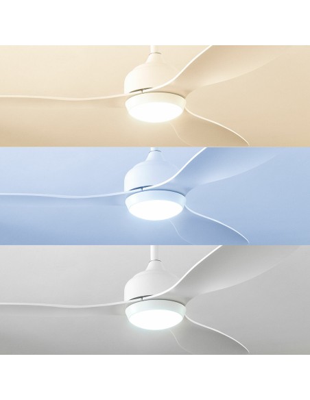 Ventilateur de Plafond avec Lumière LED et 3 Pales ABS Flaled InnovaGoods Blanc 36 W 52" Ø132 cm