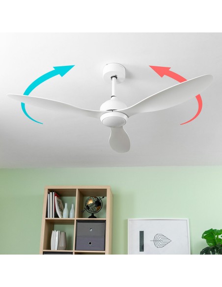 Ventilateur de Plafond avec Lumière LED et 3 Pales ABS Flaled InnovaGoods Blanc 36 W 52" Ø132 cm