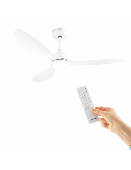 Ventilateur de Plafond avec Lumière LED et 3 Pales ABS Flaled InnovaGoods Blanc 36 W 52" Ø132 cm