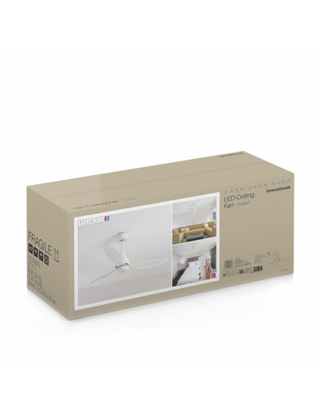 Ventilateur de Plafond avec Lumière LED et 3 Pales ABS Flaled InnovaGoods Blanc 36 W 52" Ø132 cm