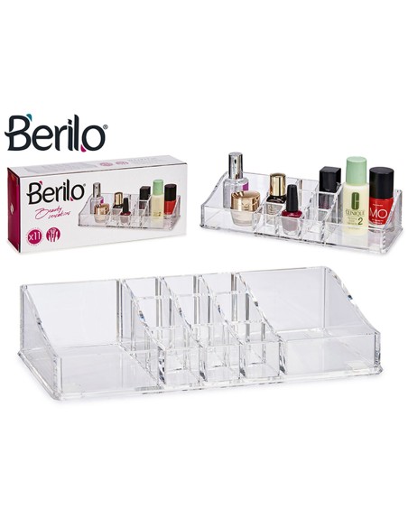 Organisateur de maquillage Berilo 6103-X Transparent 9 x 4,5 x 22,7 cm