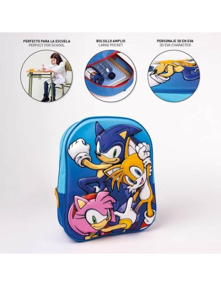 Cartable 3D Sonic 25 x 31 x 9 cm