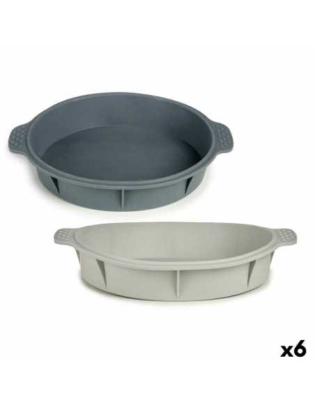 Moule à pâtisserie Kinvara HH156 HH156 Gris clair Gris foncé Silicone 30 x 4,5 x 26 cm Rond (6 Unités)