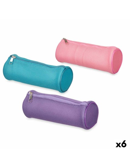 Trousse d'écolier cylindrique Pincello 441 441 Bleu Violet Rose 22 x 8 x 8 cm Rembourré (6 Unités)