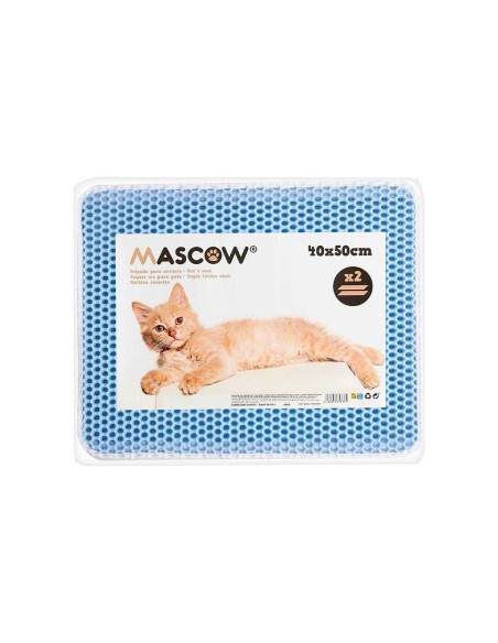 Tapis de Litière pour Chat Mascow 242 242 Bleu 50 x 40 x 1,5 cm (12 Unités)