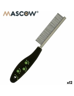 Brosse à Cheveux Mascow 27793 27793 Noir Rouge Vert Polyester Acier 4 x 20,5 x 1,5 cm 12 Unités