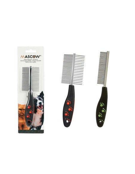 Brosse à Cheveux Mascow 27793 27793 Noir Rouge Vert Polyester Acier 4 x 20,5 x 1,5 cm 12 Unités