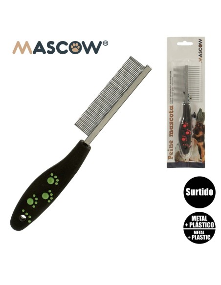 Brosse à Cheveux Mascow 27793 27793 Noir Rouge Vert Polyester Acier 4 x 20,5 x 1,5 cm 12 Unités