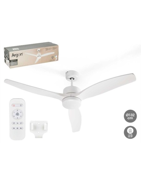 Ventilateur de Plafond avec Lumière Argon W-FC5288-3C1L WH W-FC5288-3C1L WH Blanc 40 W Ø 132 cm