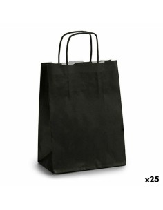 Sac en papier Pincello 18242 18242 Noir 18 x 8 x 31 cm 18 x 30 x 0,2 cm (25 Unités) 2