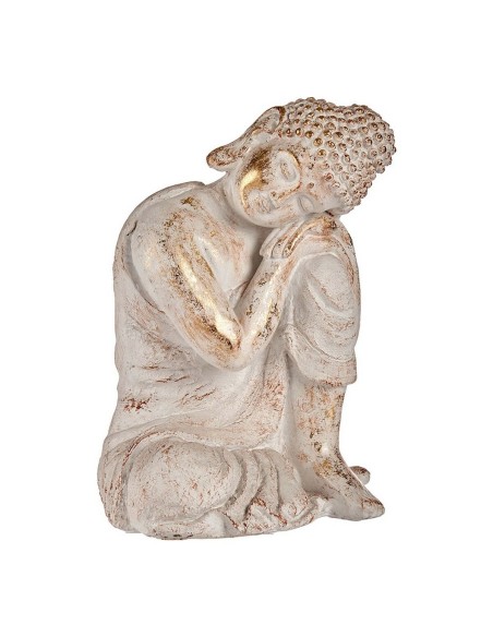 Figure décorative de jardin Ibergarden CC20446 CC20446 Blanc Doré Polyrésine 28,5 x 43,5 x 37 cm Buda