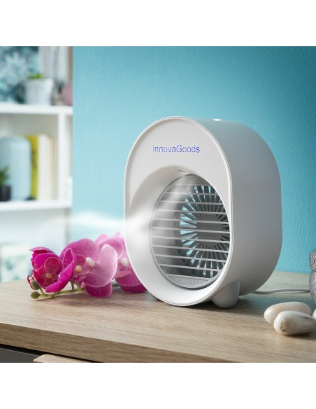 Mini-climatiseur Humidificateur à Ultrasons avec LED Koolizer InnovaGoods humidificador mini 200 ml Blanc ABS (Câble USB) (Recon