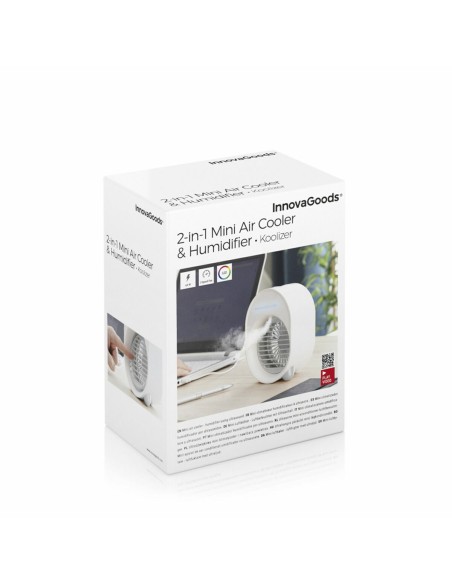 Mini-climatiseur Humidificateur à Ultrasons avec LED Koolizer InnovaGoods humidificador mini 200 ml Blanc ABS (Câble USB) (Recon