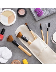 Ensemble de Pinceaux de Maquillage en Bois avec Trousse Miset InnovaGoods 5 Unités 2