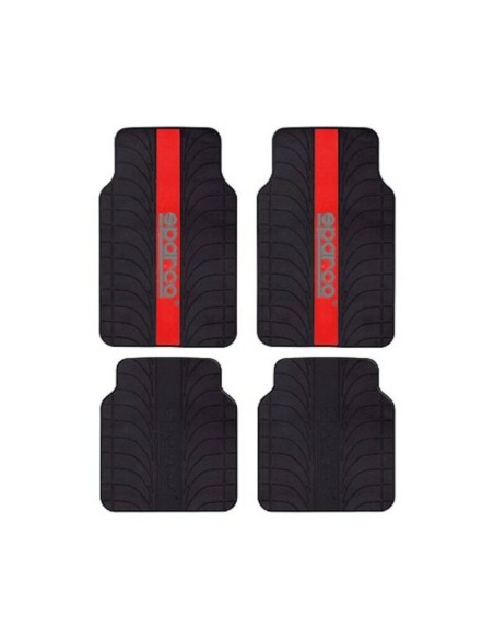 Set de tapis de voitures Sparco SPC1913RS Universel Noir/Rouge (4 pcs)