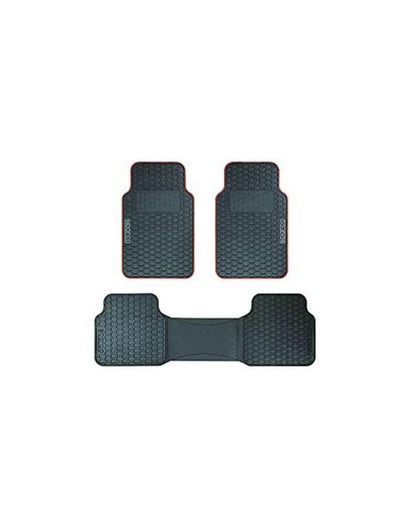 Set de tapis de voitures Sparco SPCF500RD Noir/Rouge Noir Rouge (3 pcs)